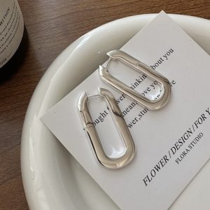 Wholesale 925 Sterling Silver Chunky Rectangular Earrings