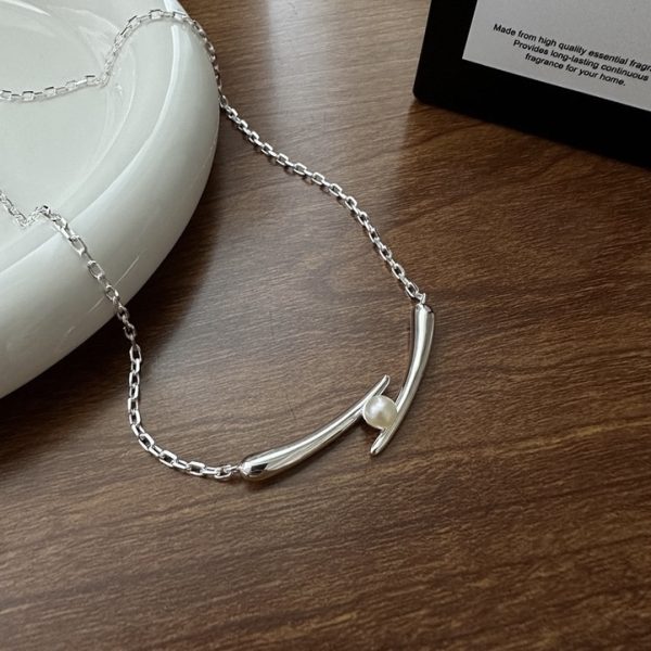 Wholesale 925 Sterling Silver Smile Pearl Necklace
