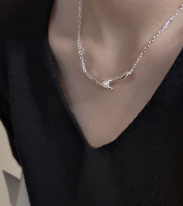 Wholesale 925 Sterling Silver Smile Pearl Necklace - Image 4