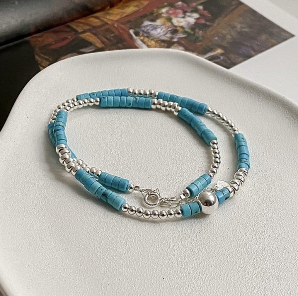 Wholesale 925 Sterling Silver Turquoise Beaded Necklace & Bracelet - Image 5