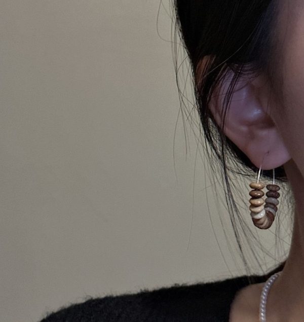 Wholesale 925 Sterling Silver Natural Stones Hoop Earrings - Image 6