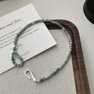 Wholesale 925 Sterling Silver Green Bead Bracelet