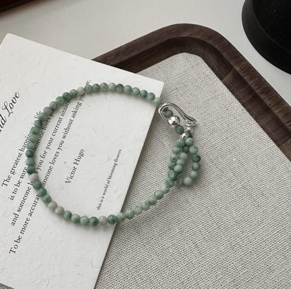 Wholesale 925 Sterling Silver Green Bead Bracelet - Image 2