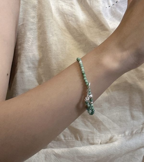 Wholesale 925 Sterling Silver Green Bead Bracelet - Image 5