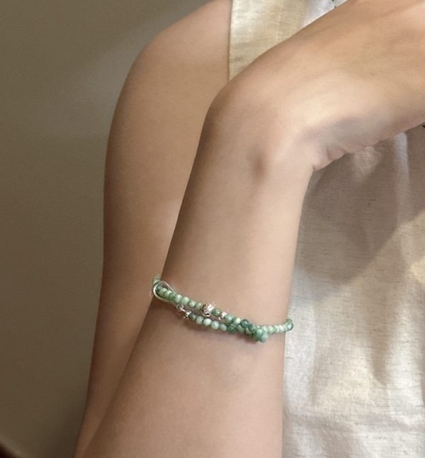 Wholesale 925 Sterling Silver Green Bead Bracelet - Image 7