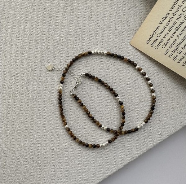 Wholesale 925 Sterling Silver Tiger's Eye Bead Necklace - Image 3