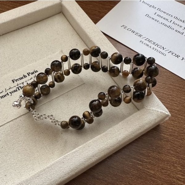 Wholesale 925 Sterling Silver Tiger's Eye Bead Bracelet & Ring - Image 2