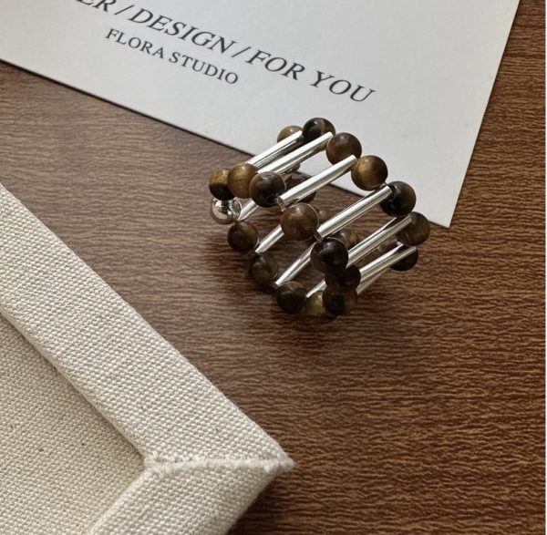 Wholesale 925 Sterling Silver Tiger's Eye Bead Bracelet & Ring - Image 3