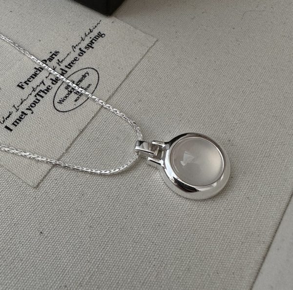 Wholesale 925 Sterling Silver White Agate Necklace - Image 2