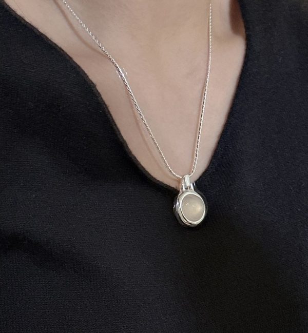 Wholesale 925 Sterling Silver White Agate Necklace - Image 4