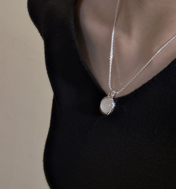 Wholesale 925 Sterling Silver White Agate Necklace - Image 6