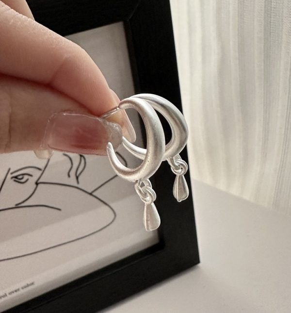 Wholesale 925 Sterling Silver Frosted drop earrings - Image 2