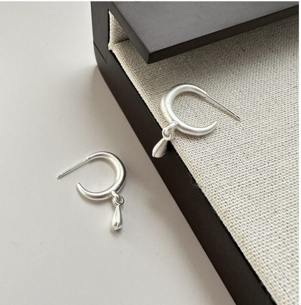 Wholesale 925 Sterling Silver Frosted drop earrings - Image 3