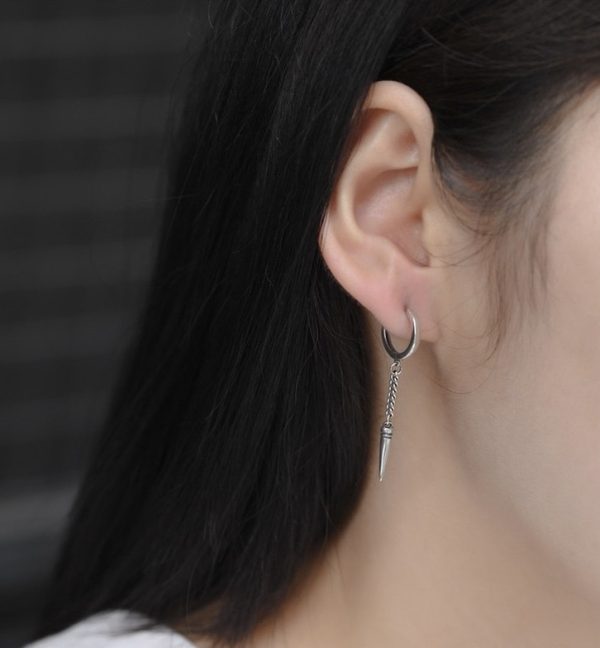 Wholesale 925 Sterling Silver Vintage Rivet Long Earrings - Image 6