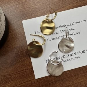 Wholesale 925 Sterling Silver Frosted Pleated Earrings