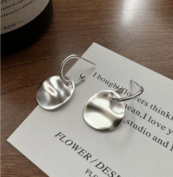 Wholesale 925 Sterling Silver Frosted Pleated Earrings - Image 3