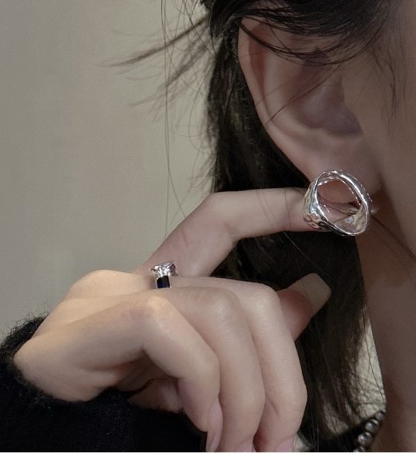 Wholesale 925 Sterling Silver Irregular Textured Earrings - Image 5