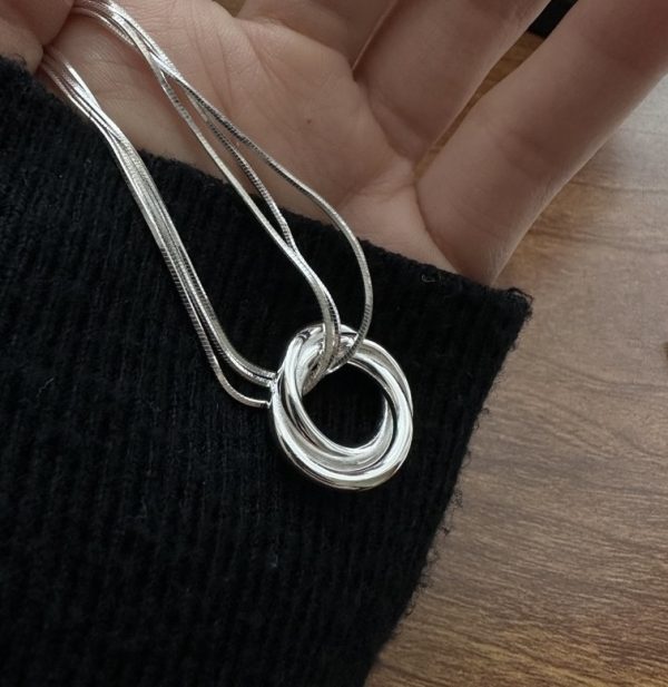 Wholesale 925 Sterling Silver Loop Three Layer Necklace - Image 2