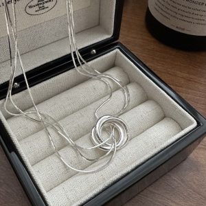 Wholesale 925 Sterling Silver Loop Three Layer Necklace