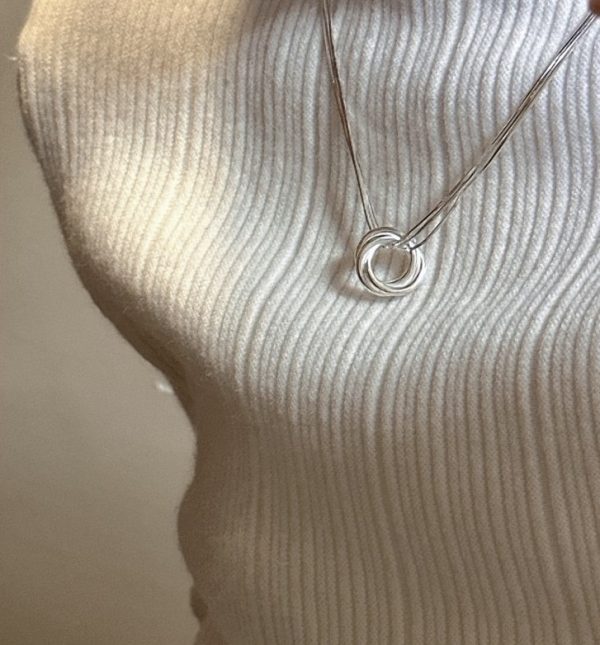 Wholesale 925 Sterling Silver Loop Three Layer Necklace - Image 4