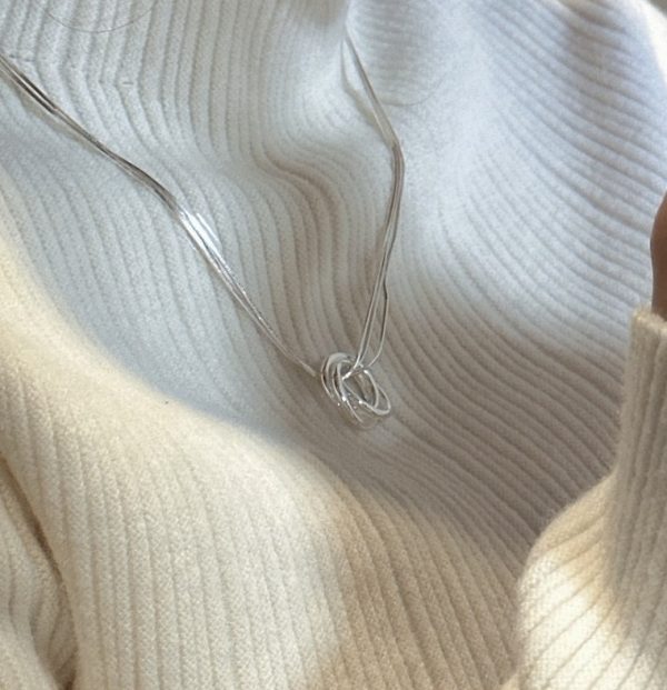 Wholesale 925 Sterling Silver Loop Three Layer Necklace - Image 5