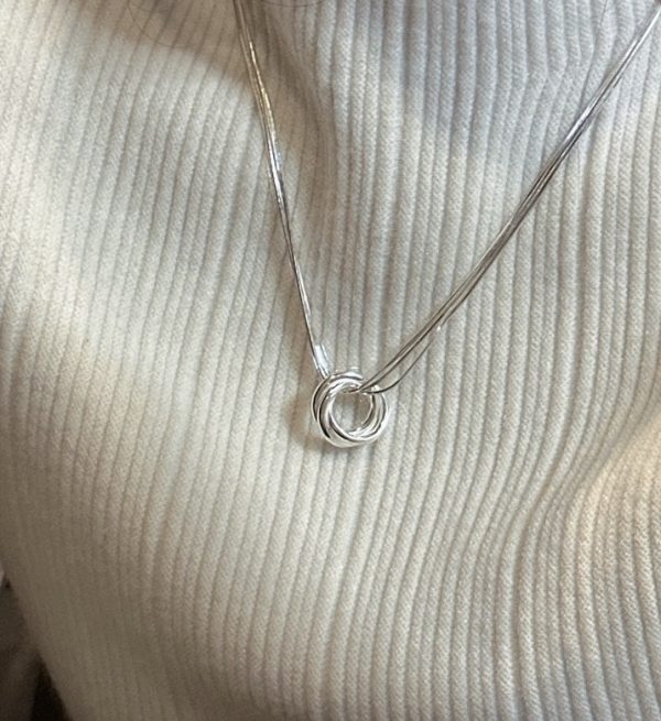 Wholesale 925 Sterling Silver Loop Three Layer Necklace - Image 7