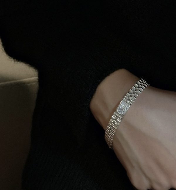 Wholesale 925 Sterling Silver Zircon Wristband Bracelet - Image 4
