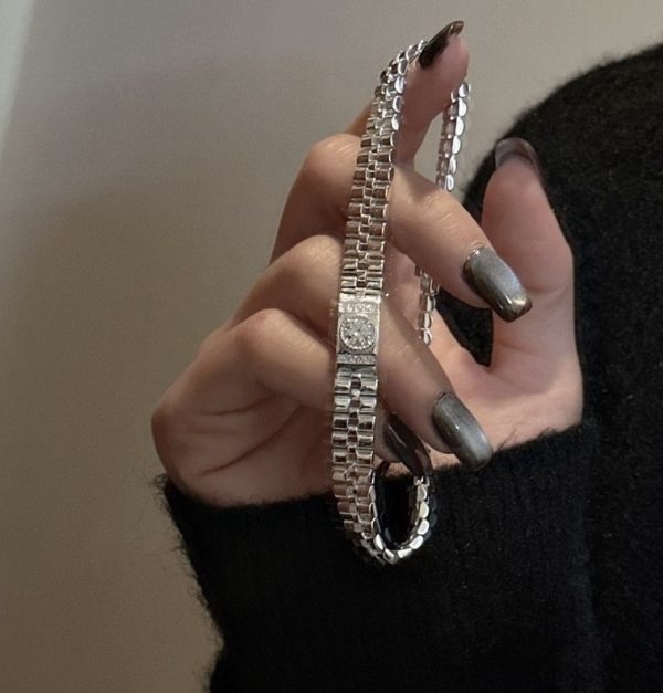 Wholesale 925 Sterling Silver Zircon Wristband Bracelet - Image 7