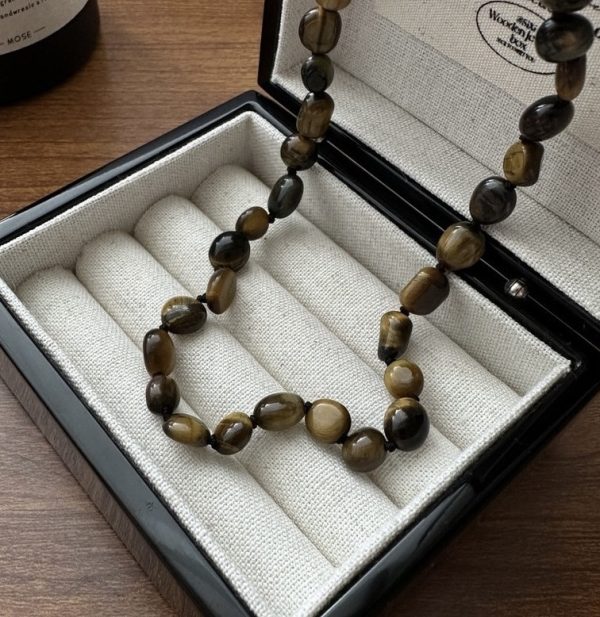 Wholesale 925 Sterling Silver Tiger's eye Stone Necklace - Image 2