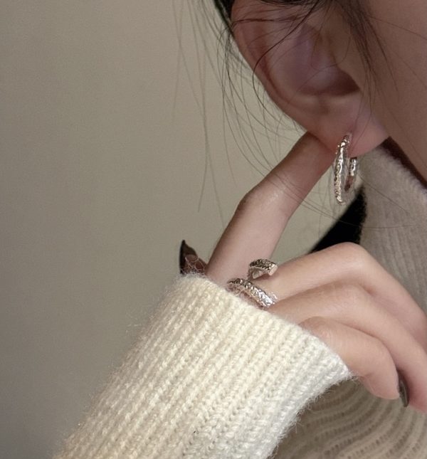 Wholesale 925 Sterling Silver Textured Ring & Stud Earrings - Image 5