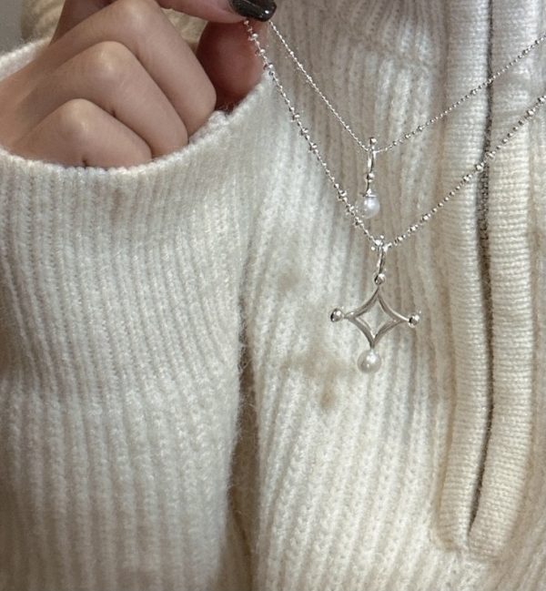 Wholesale 925 Sterling Silver Rhombic Pearl Necklace & Simple Pearl Necklace - Image 5