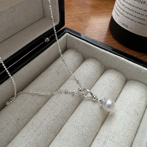 Wholesale 925 Sterling Silver Rhombic Pearl Necklace & Simple Pearl Necklace - Image 3