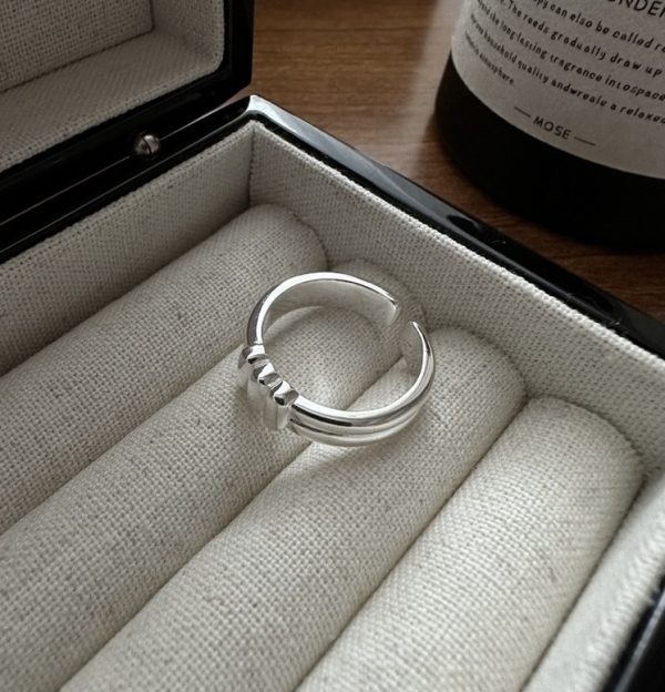 Wholesale 925 Sterling Silver Simple knot Ring - Image 2