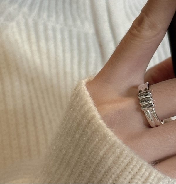 Wholesale 925 Sterling Silver Simple knot Ring - Image 7