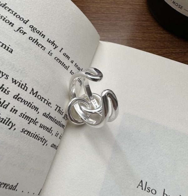Wholesale 925 Sterling Silver Double Layer And Circle Ring - Image 2