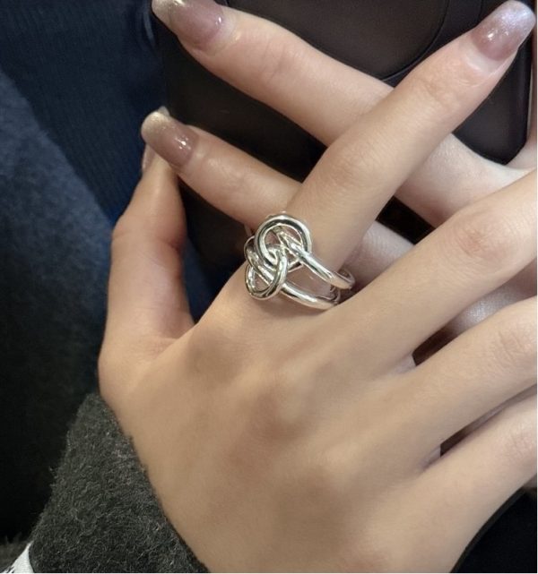 Wholesale 925 Sterling Silver Double Layer And Circle Ring - Image 5