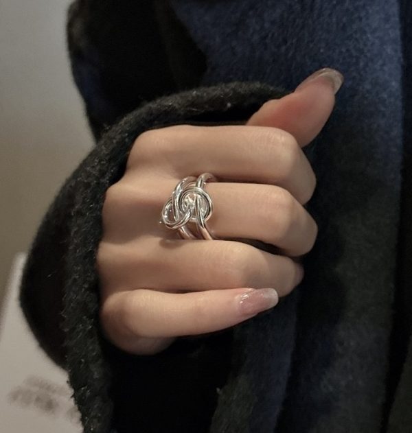 Wholesale 925 Sterling Silver Double Layer And Circle Ring - Image 6
