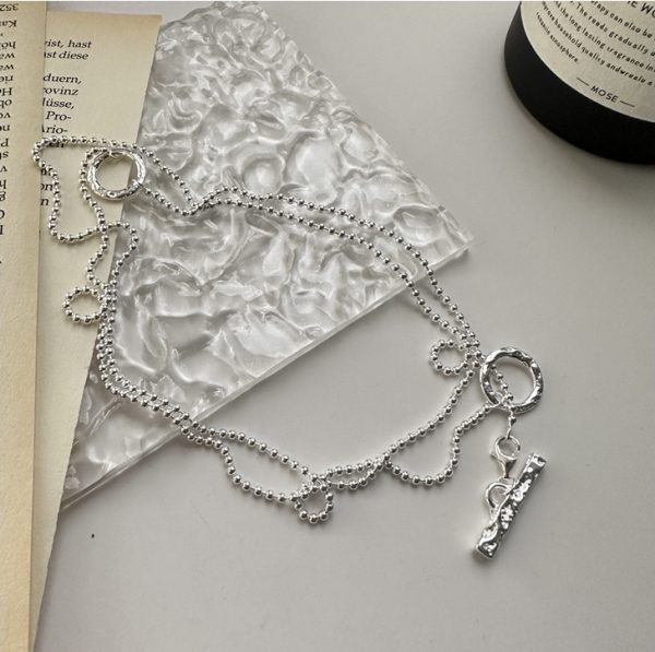 Wholesale 925 Sterling Silver Beaded Sweater Chain Necklace