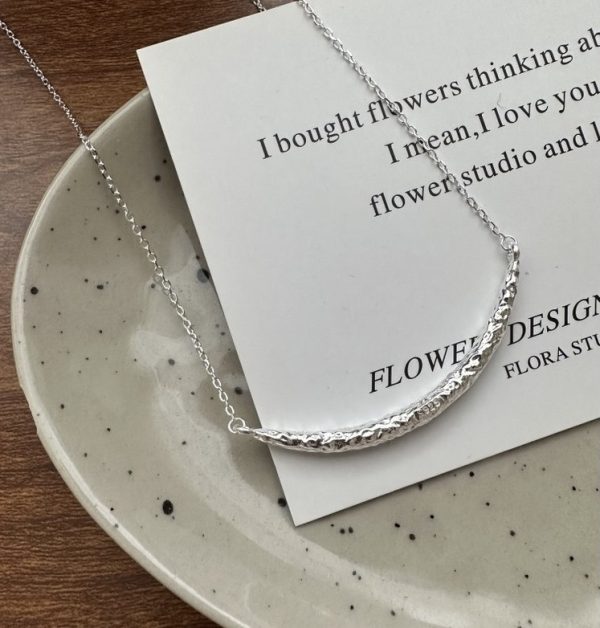 Wholesale 925 Sterling Silver Textured Smile Necklace