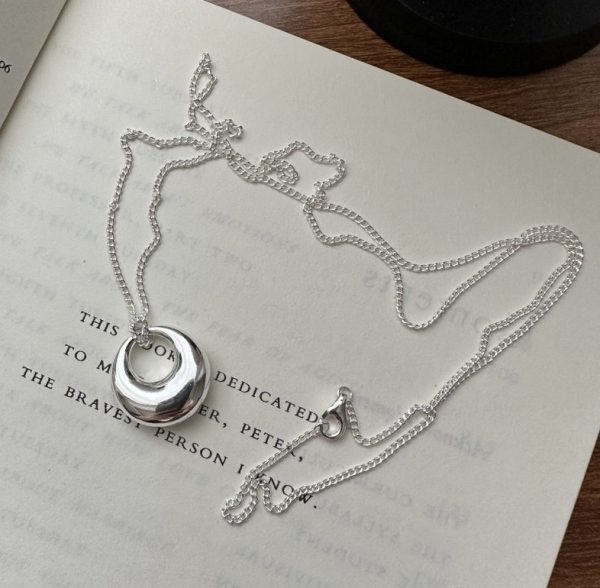 Wholesale 925 Sterling Silver Ring Peace Circle Necklace - Image 2