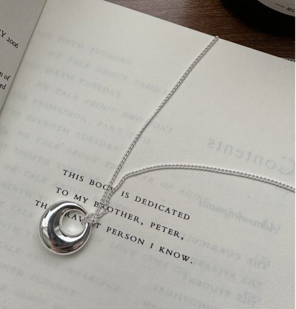 Wholesale 925 Sterling Silver Ring Peace Circle Necklace - Image 3