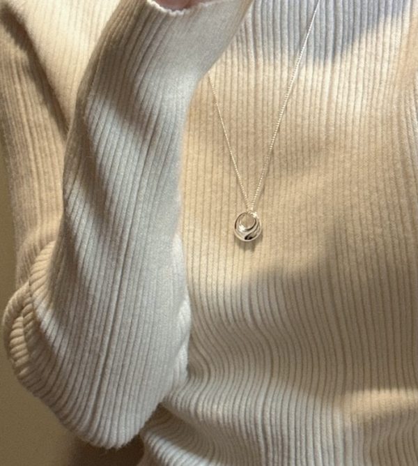 Wholesale 925 Sterling Silver Ring Peace Circle Necklace - Image 4