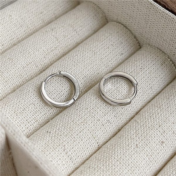 Wholesale 925 Sterling Silver Classic Plain Hoop Earrings - Image 2