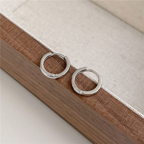 Wholesale 925 Sterling Silver Classic Plain Hoop Earrings - Image 4