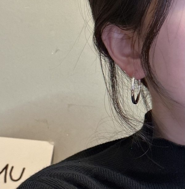 Wholesale 925 Sterling Silver C Shape Hoop Earrings - Image 6