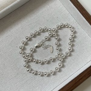 Wholesale 925 Sterling Silver Classic Bead Necklace & Bracelet