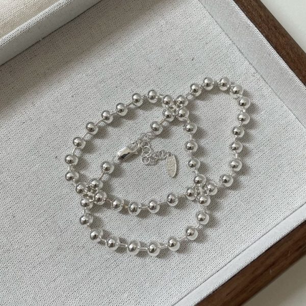 Wholesale 925 Sterling Silver Classic Bead Necklace & Bracelet