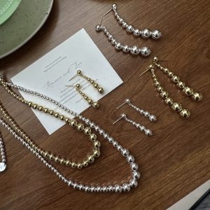 Wholesale 925 Sterling Silver Fashion Hot Selling Bead Necklaces & Earrings