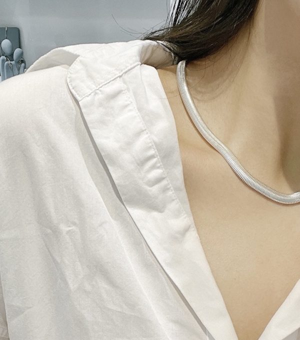 Wholesale 925 Sterling Silver Chunky Flat Snake Chain Necklace - Image 3