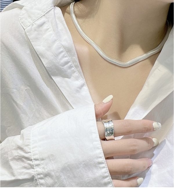 Wholesale 925 Sterling Silver Chunky Flat Snake Chain Necklace - Image 4